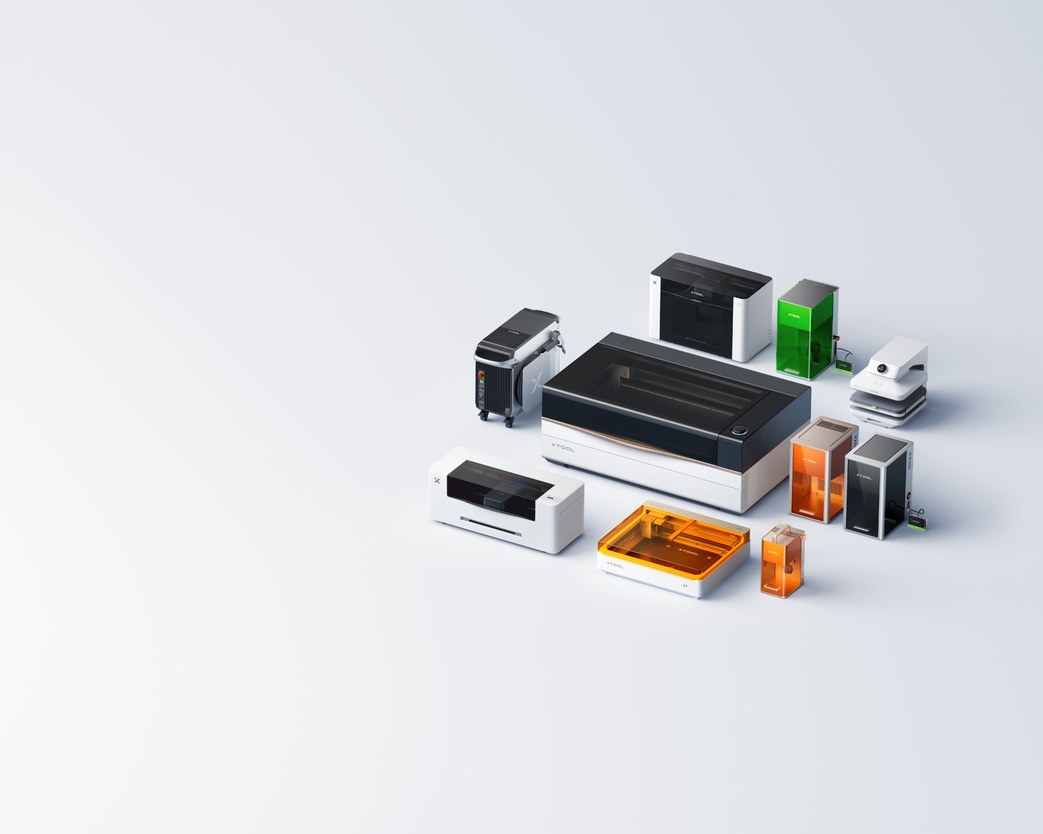 xToolのレーザー加工機・プリンターの製品ラインナップ（公式提供画像）